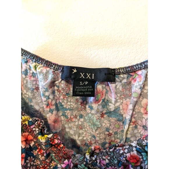 Vintage Y2K Floral Cami Top Ruffle Cottagecore Tiered Spaghetti Strap Beach Sz S - Picture 7 of 8